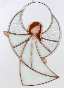 Witraż - Anioł Stróż radości -  biały