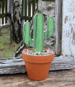 Witraż - Kaktus w doniczce