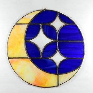 Witraż - Księżyc z gwiazdami