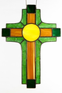 Witraż - Krzyż ozdobny