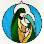 Witraż - Święta Rodzina w aureoli