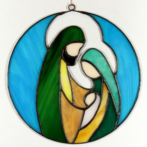 Witraż - Święta Rodzina w aureoli