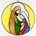 Witraż - Święta Rodzina w aureoli