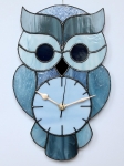 Witraż - Zegar wiszący - Sowa