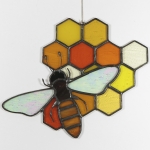 Witraż - Plaster miodu z pszczołą