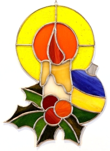 Witraż - Stroik bożonarodzeniowy