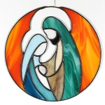 Witraż - Święta Rodzina w aureoli