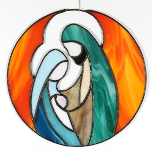 Witraż - Święta Rodzina w aureoli