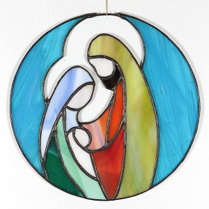 Witraż - Święta Rodzina w aureoli