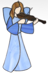 Witraż - Anioł Stróż ze skrzypcami