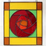 Witraż - Czerwona róża_Art Deco