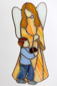 Witraż - Anioł Stróż z chłopcem