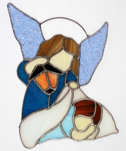 Witraż - Anioł Stróż z chłopcem