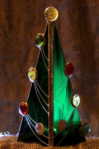 Witraż - Choinka ciemno zielona